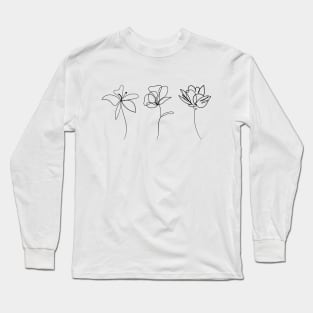 Elegant floral composition hand drawing - Delicate flowers Long Sleeve T-Shirt